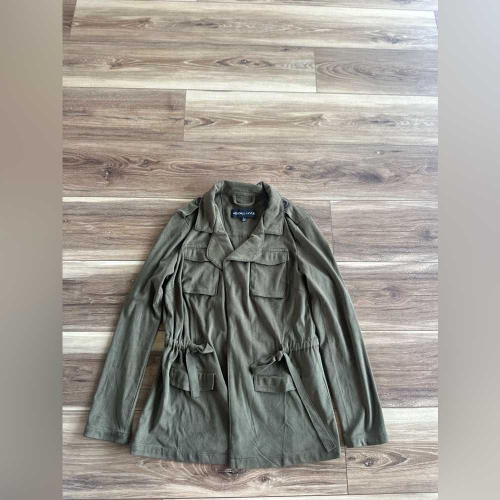 Kendall & Kylie womens green faux suede jacket size small